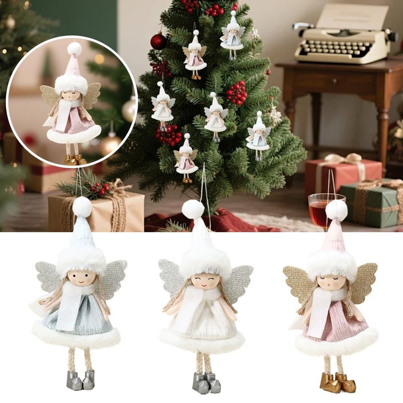 Angel Doll Pendant Tree Hanging Ornaments,Christmas Angels Ornament,Plush Angel Doll Pendant for Christmas Tree Fireplace Living Room Bedroom Decoration - Image 4